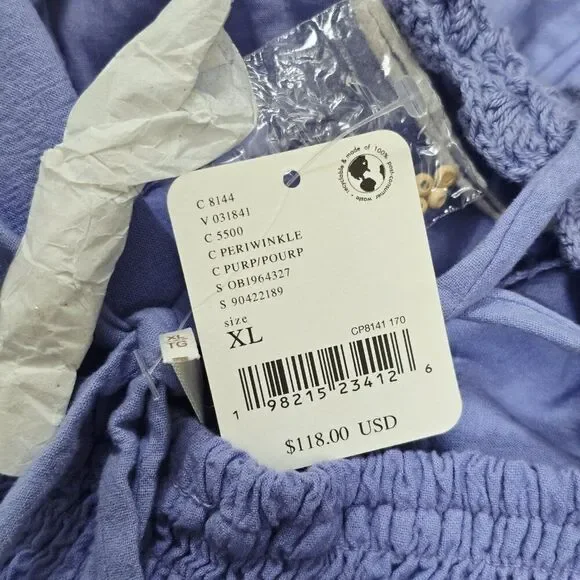 New Free People - XL - Crochet Lovey Maxi Dress In Periwinkle - Picture 6 of 7